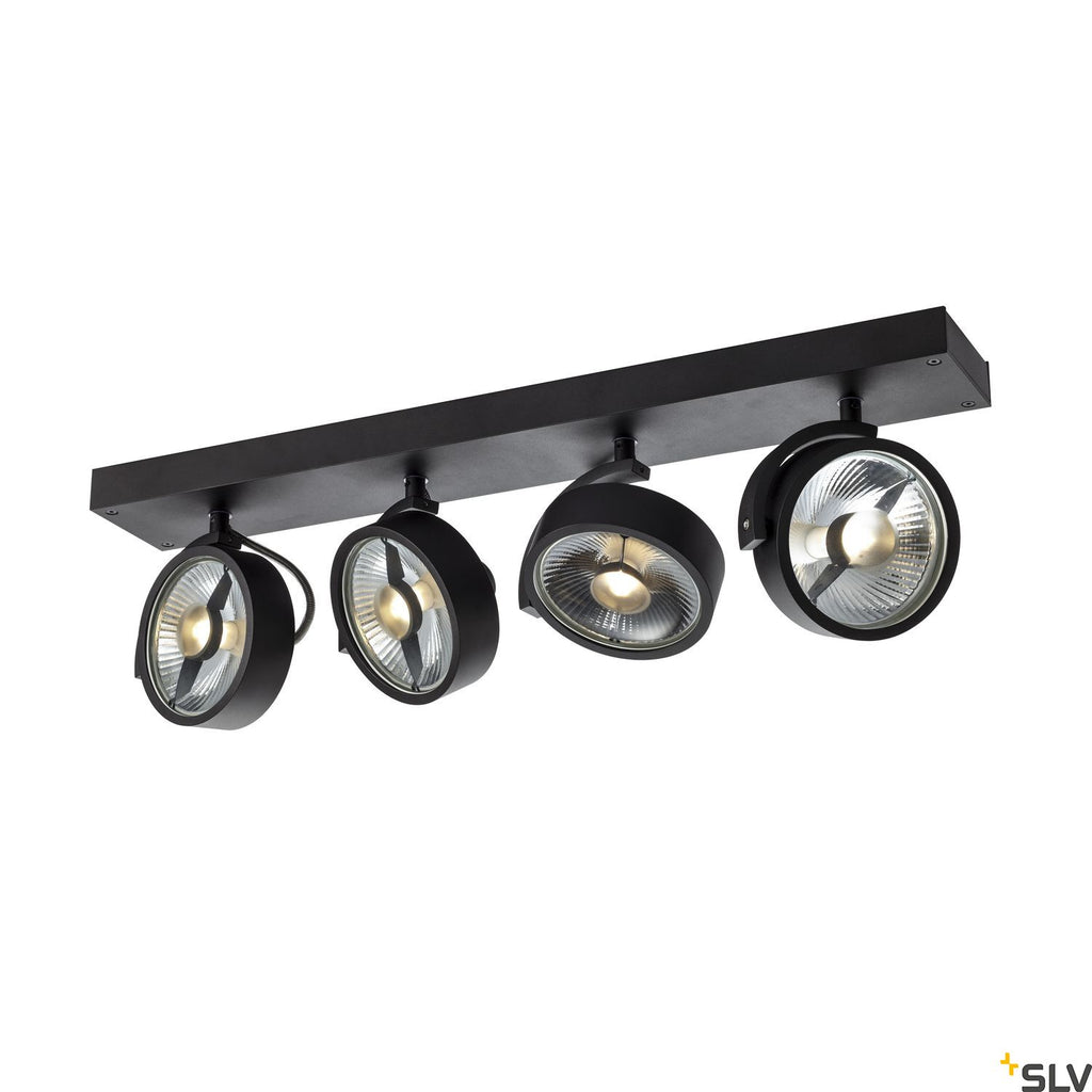 SLV KALU CW, indoor surface-mounted wall and ceiling light, quad, QPAR111 black 4x75W 1002023