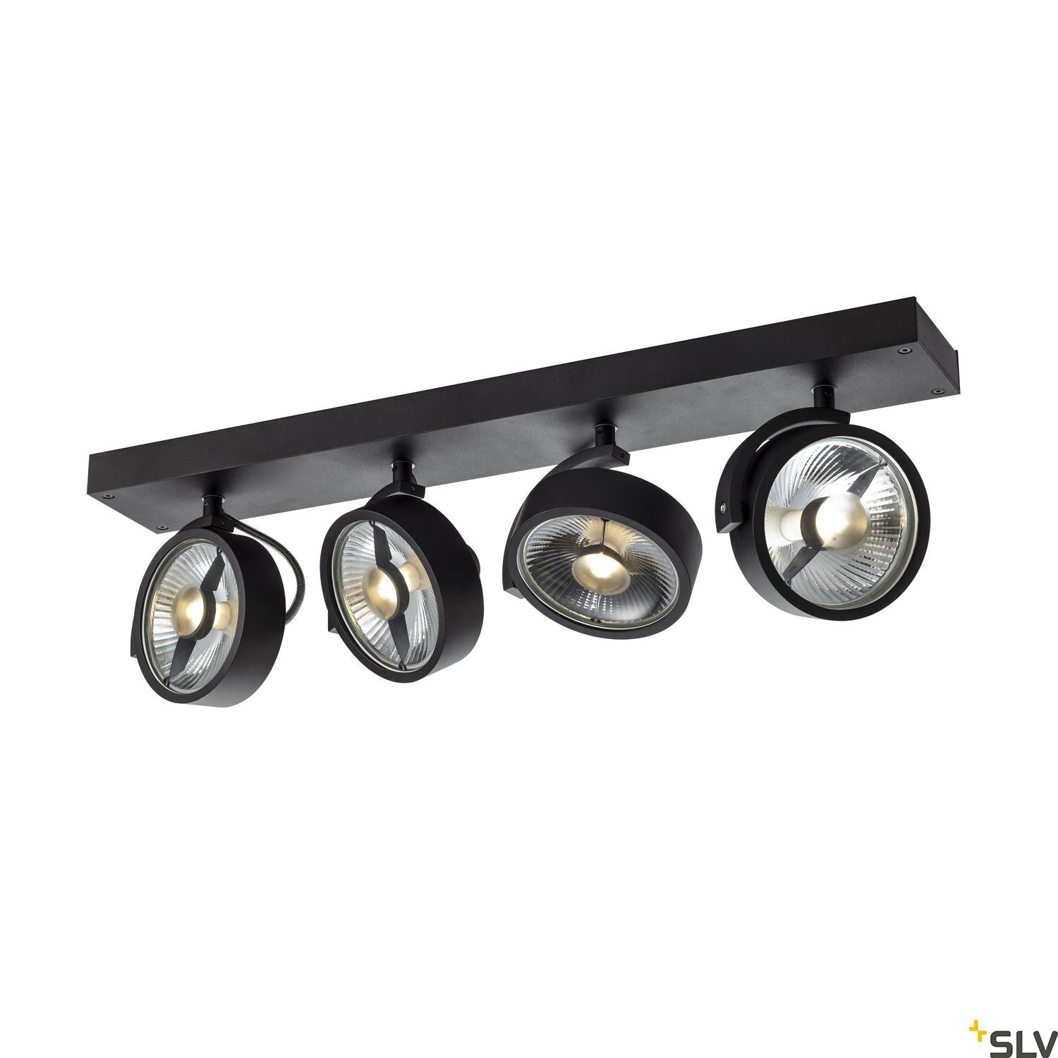 SLV KALU CW, indoor surface-mounted wall and ceiling light, quad, QPAR111 black 4x75W 1002023