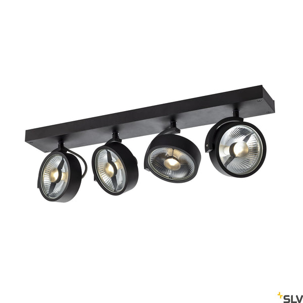 SLV KALU CW, indoor surface-mounted wall and ceiling light, quad, QPAR111 black 4x75W 1002023