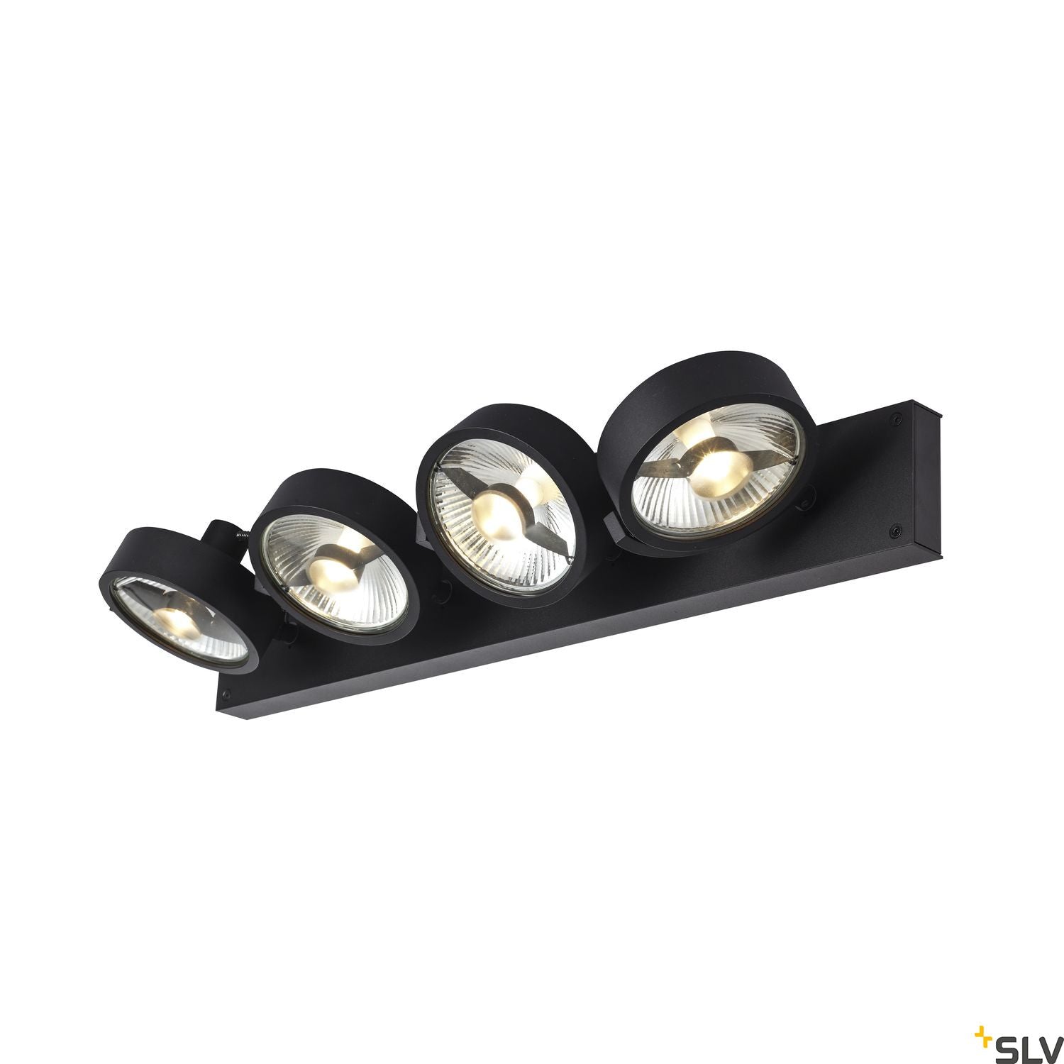 SLV KALU CW, indoor surface-mounted wall and ceiling light, quad, QPAR111 black 4x75W 1002023