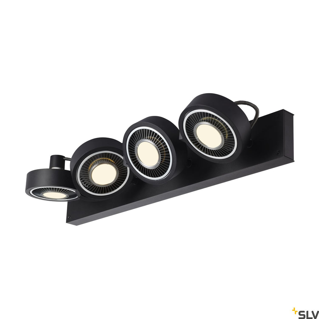 SLV KALU CW, indoor surface-mounted wall and ceiling light, quad, QPAR111 black 4x75W 1002023