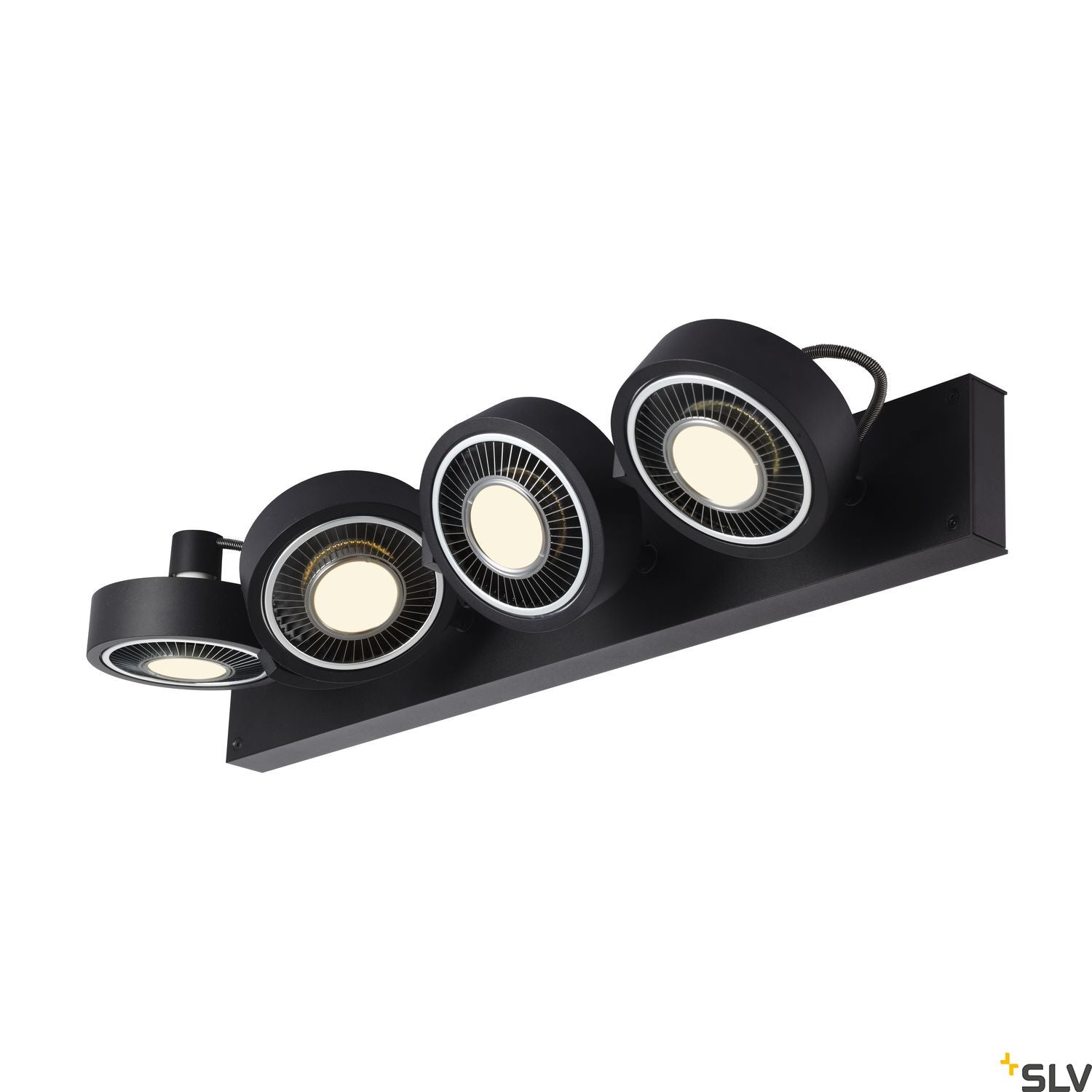 SLV KALU CW, indoor surface-mounted wall and ceiling light, quad, QPAR111 black 4x75W 1002023