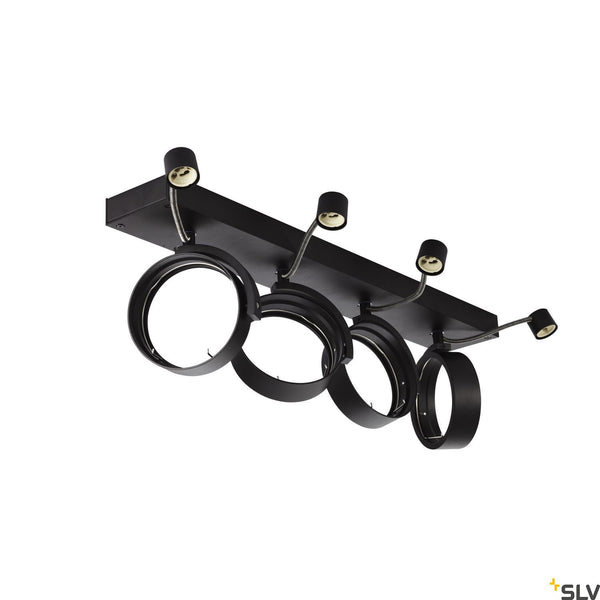 SLV KALU CW, indoor surface-mounted wall and ceiling light, quad, QPAR111 black 4x75W 1002023