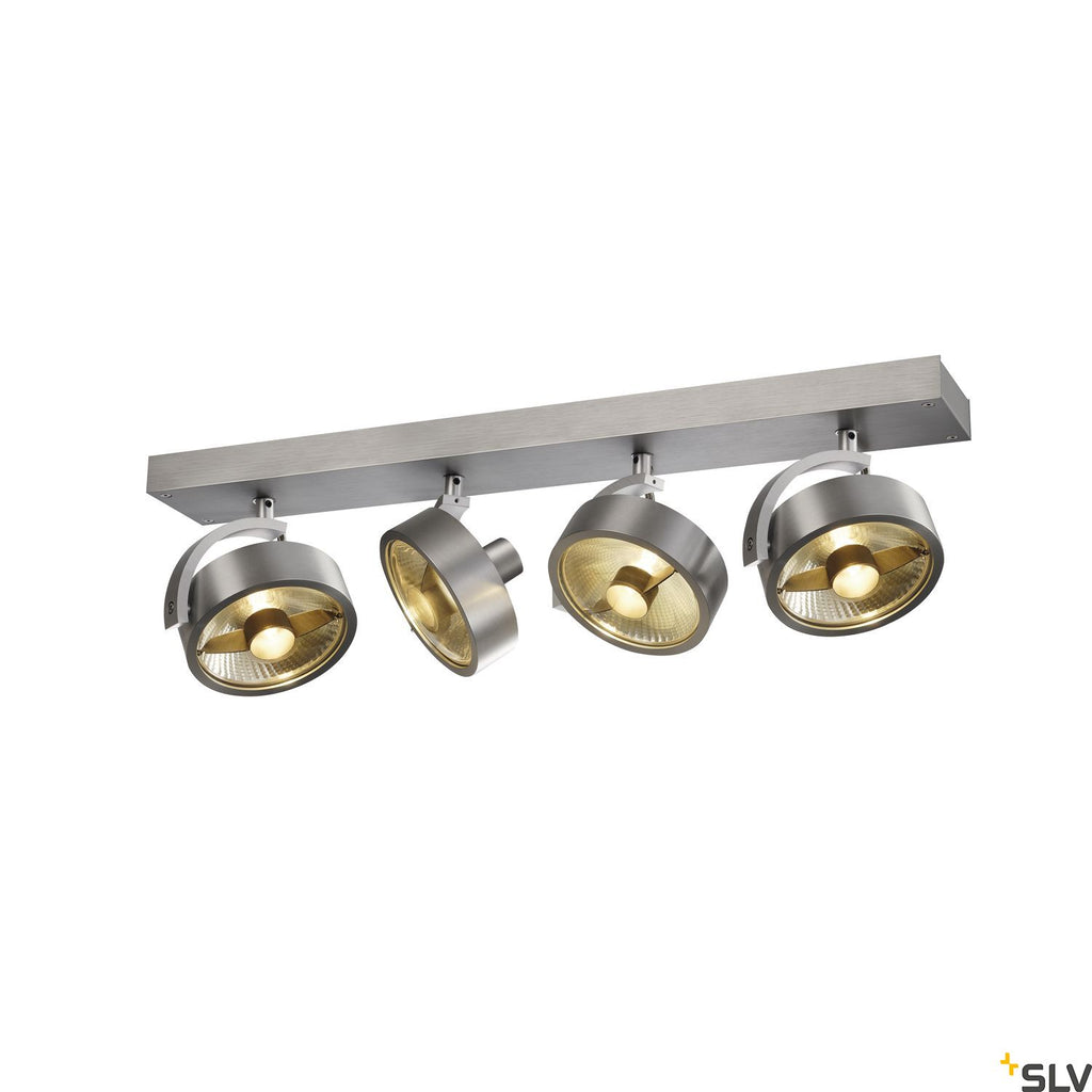 SLV KALU CW, indoor surface-mounted wall and ceiling light, quad, QPAR111 brushed aluminium 4x75W 1002025