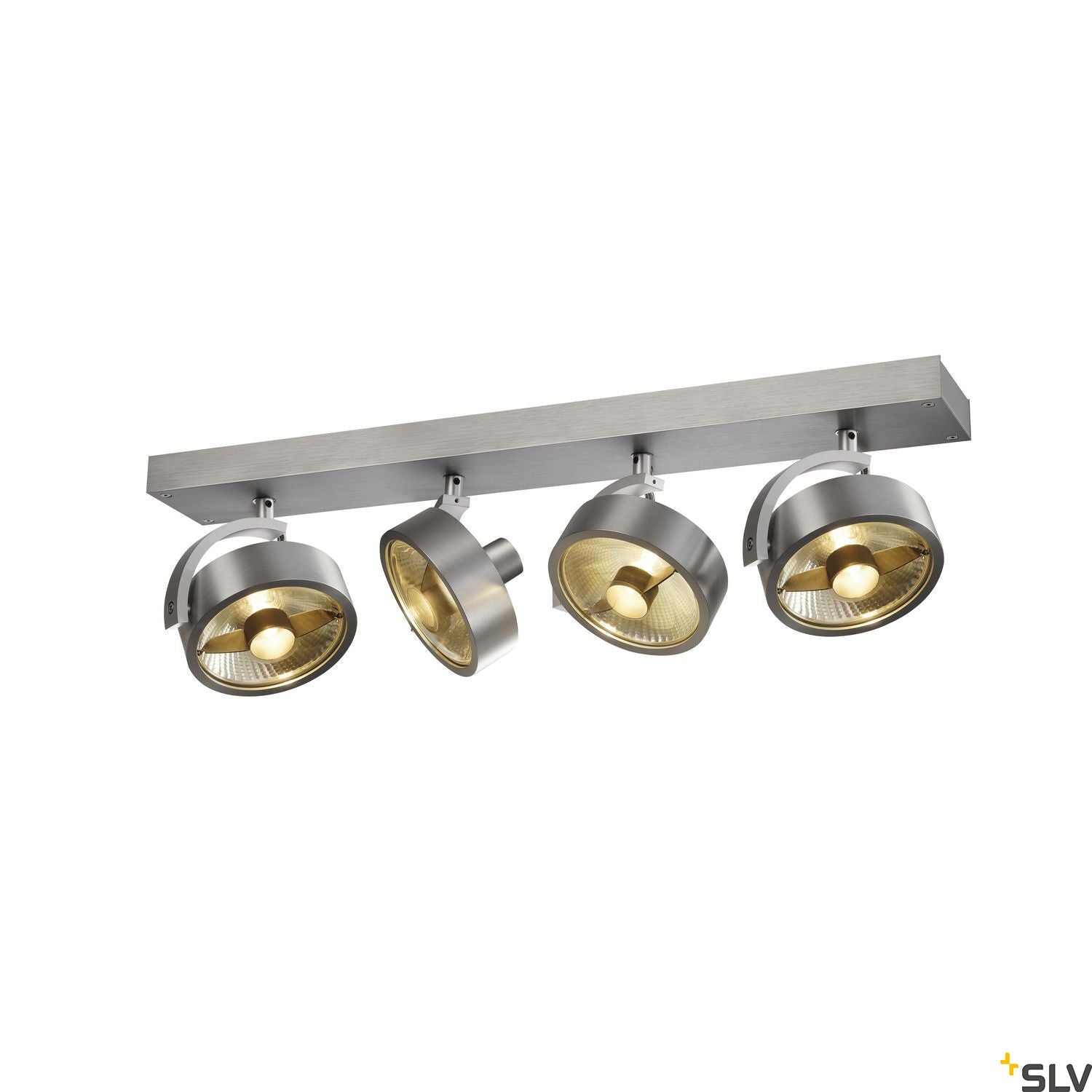 SLV KALU CW, indoor surface-mounted wall and ceiling light, quad, QPAR111 brushed aluminium 4x75W 1002025