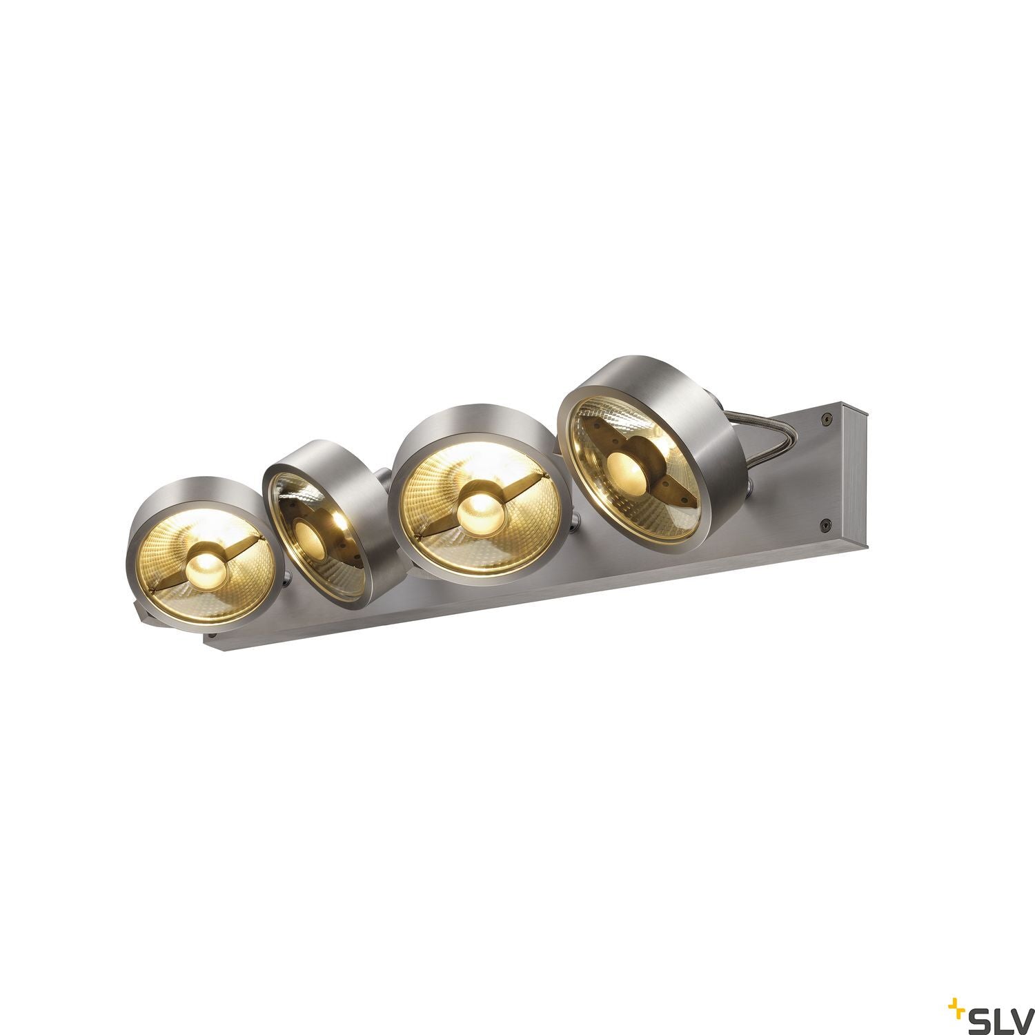 SLV KALU CW, indoor surface-mounted wall and ceiling light, quad, QPAR111 brushed aluminium 4x75W 1002025