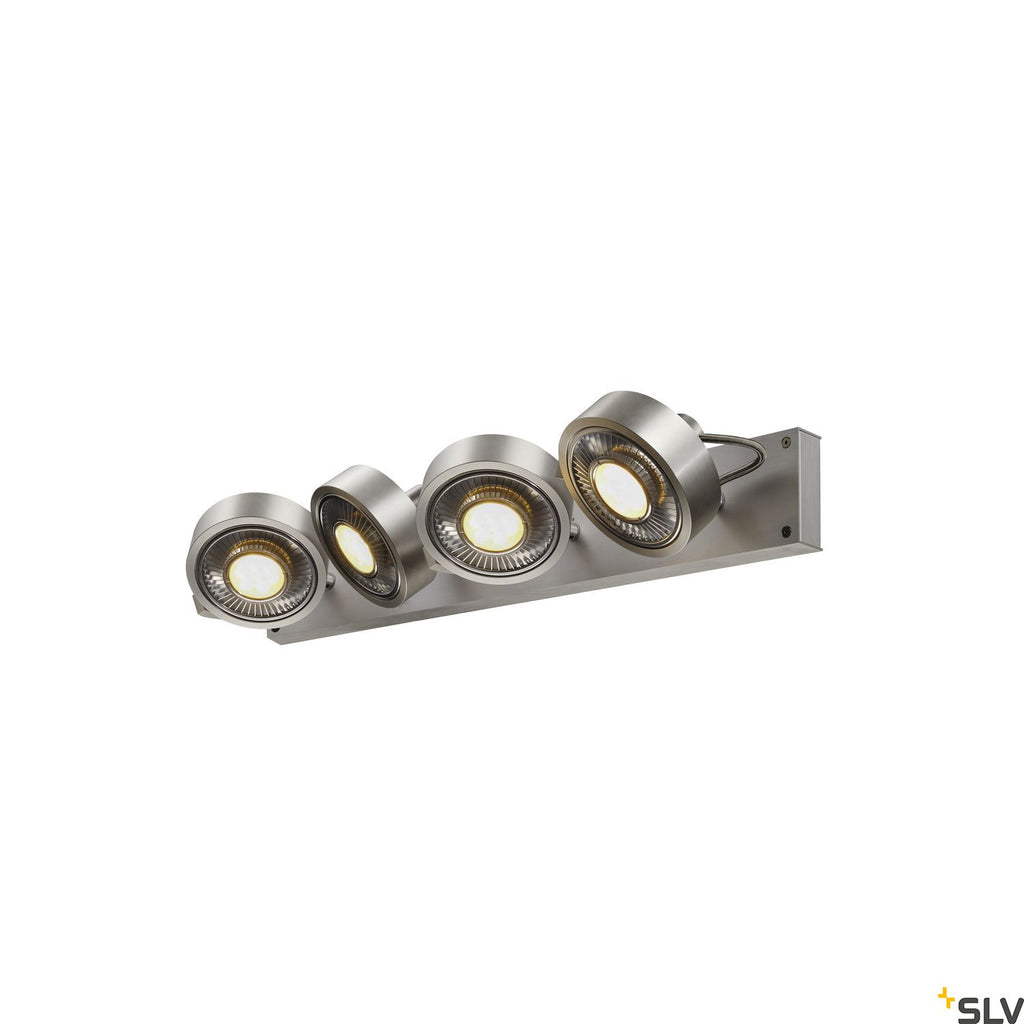 SLV KALU CW, indoor surface-mounted wall and ceiling light, quad, QPAR111 brushed aluminium 4x75W 1002025