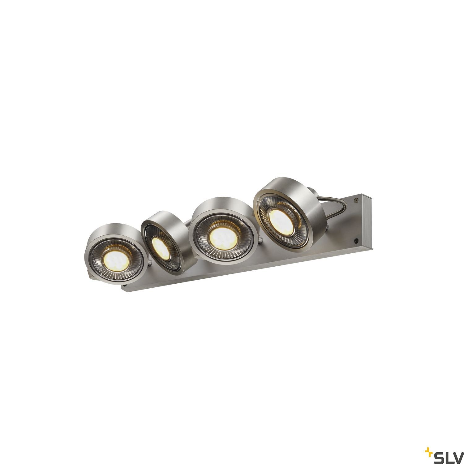 SLV KALU CW, indoor surface-mounted wall and ceiling light, quad, QPAR111 brushed aluminium 4x75W 1002025