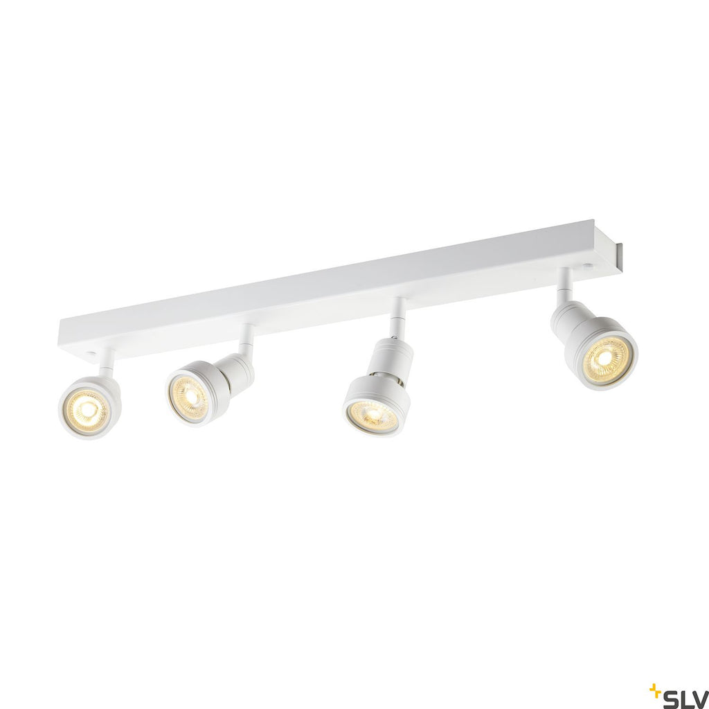 SLV PURI CW, Indoor surface-mounted wall and ceiling light, quad, QPAR51, white, 4x50W 1002030