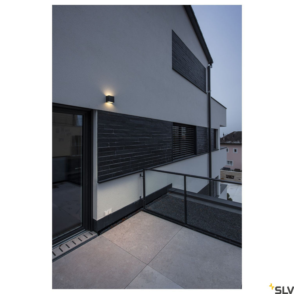 SLV SITRA CUBE WL, LED outdoor surface-mounted wall and ceiling light, anthracite, IP44, 3000K, 10W 1002032