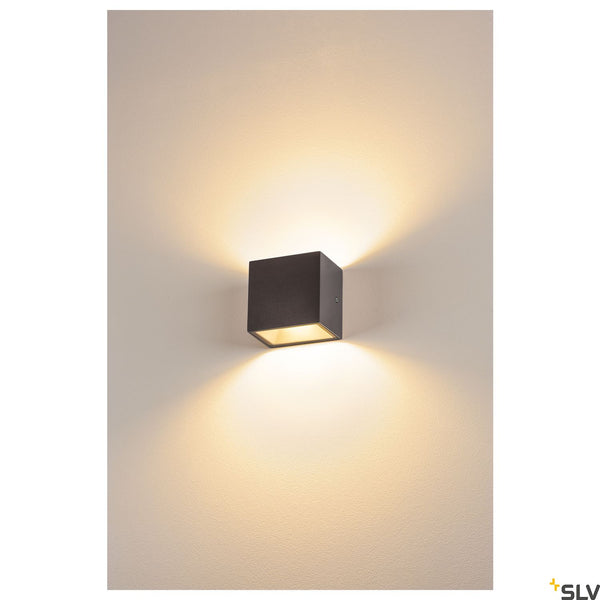 SLV SITRA CUBE WL, LED outdoor surface-mounted wall and ceiling light, anthracite, IP44, 3000K, 10W 1002032