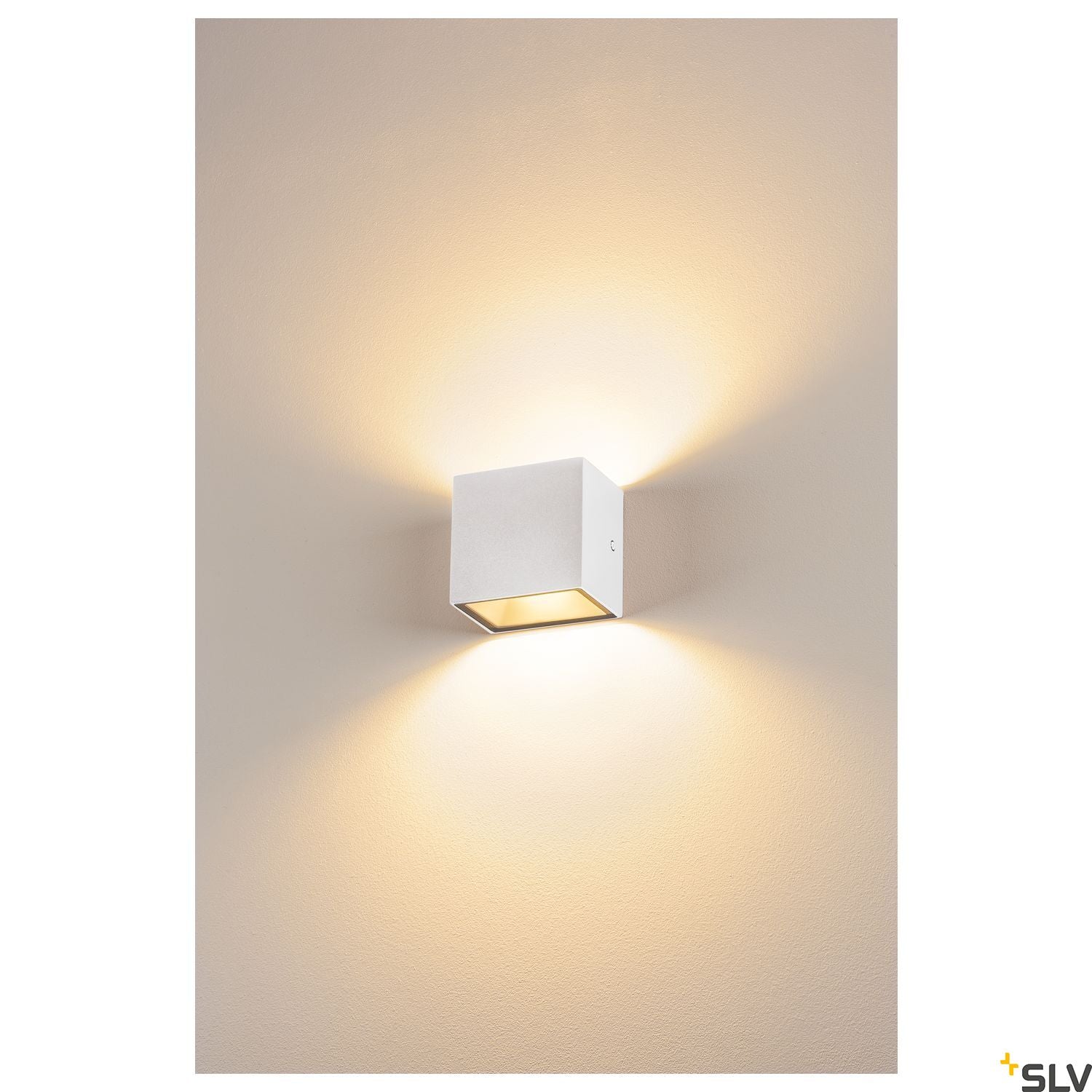 SLV SITRA CUBE WL, LED outdoor surface-mounted wall and ceiling light, white, IP44, 3000K, 10W 1002033
