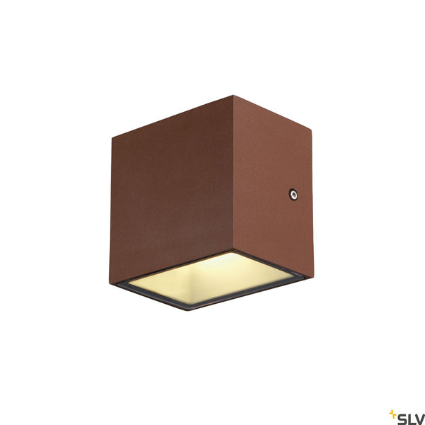 SLV SITRA CUBE WL, LED outdoor surface-mounted wall and ceiling light, rust coloured, IP44, 3000K, 10W 1002034