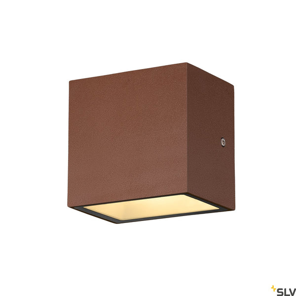 SLV SITRA CUBE WL, LED outdoor surface-mounted wall and ceiling light, rust coloured, IP44, 3000K, 10W 1002034