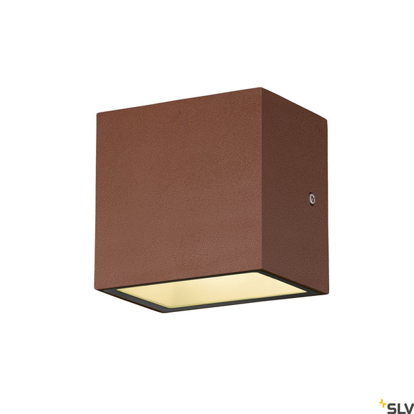 SLV SITRA CUBE WL, LED outdoor surface-mounted wall and ceiling light, rust coloured, IP44, 3000K, 10W 1002034