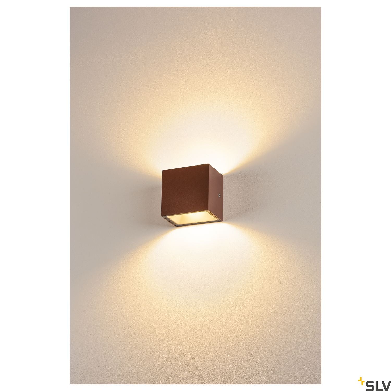SLV SITRA CUBE WL, LED outdoor surface-mounted wall and ceiling light, rust coloured, IP44, 3000K, 10W 1002034