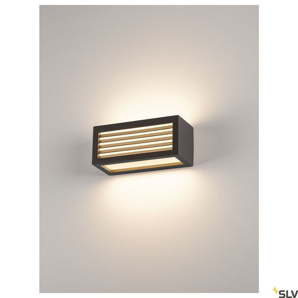 SLV BOX_L, LED outdoor surface-mounted wall and ceiling light, anthracite, IP44, 3000K, 19W 1002035
