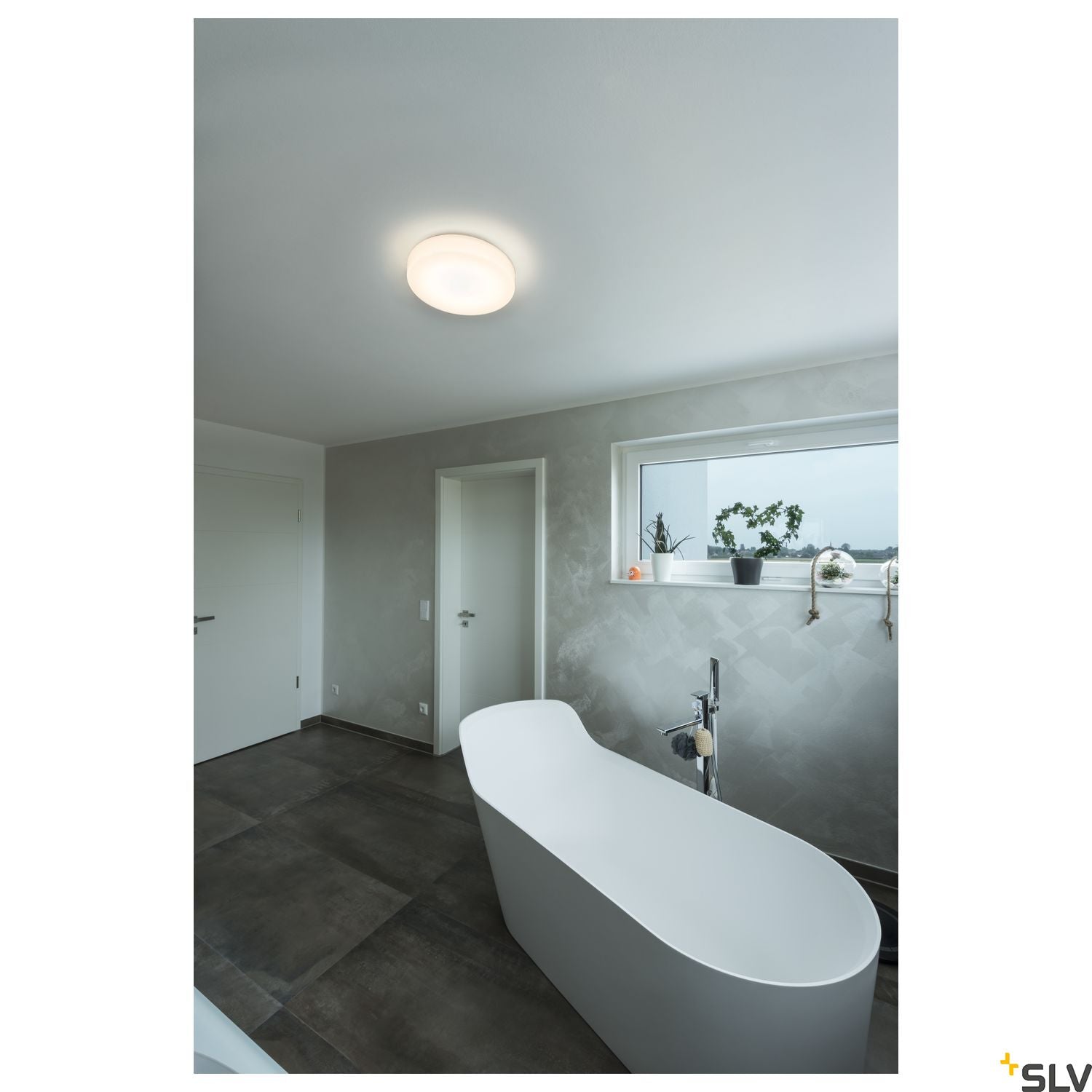SLV LIPSY 40 Drum CW, LED Outdoor surface-mounted wall and ceiling light, white, IP44 3000/4000K 1002076
