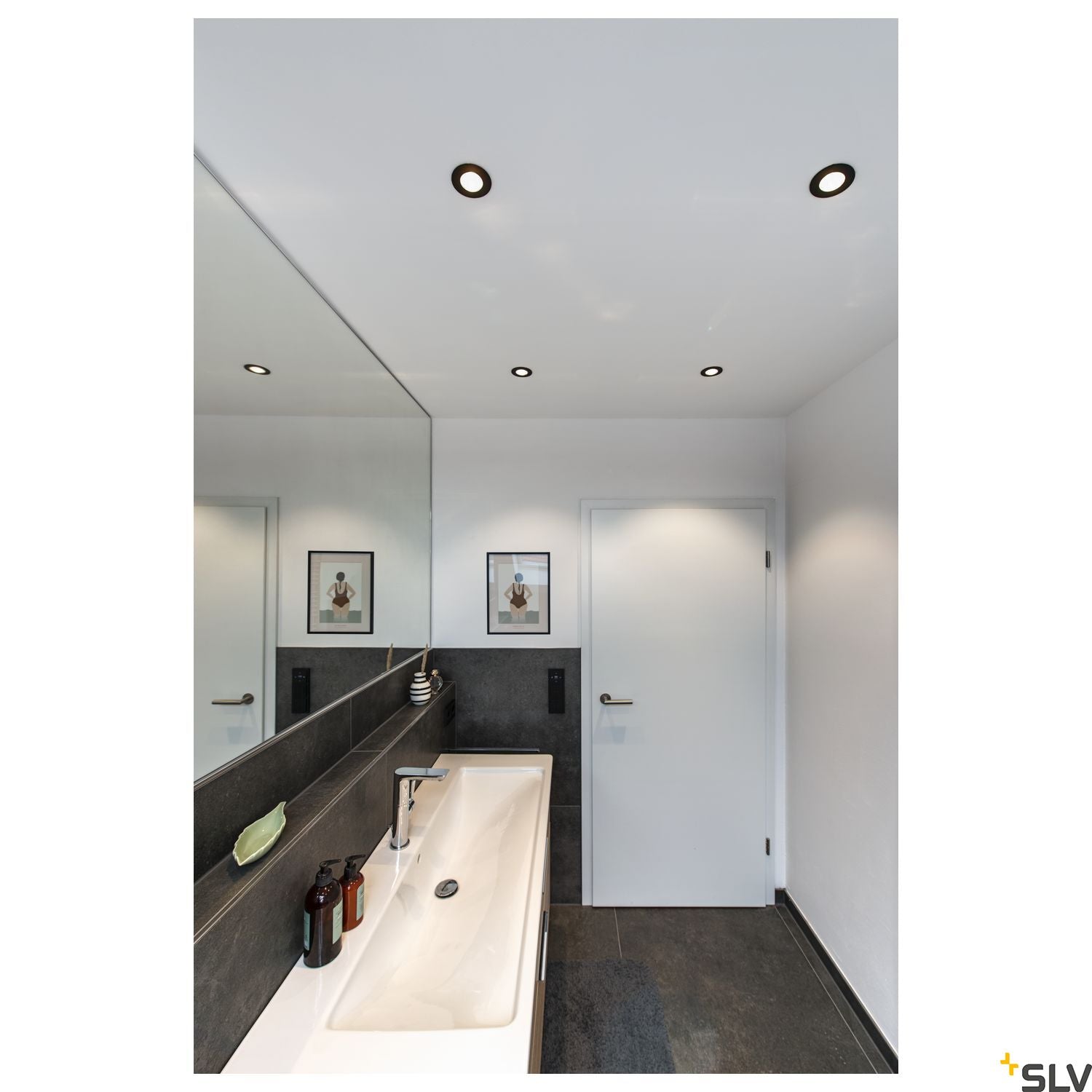 SLV PATTA-I, LED outdoor recessed ceiling light, round DL IP65 black 1800-3000K 1002098
