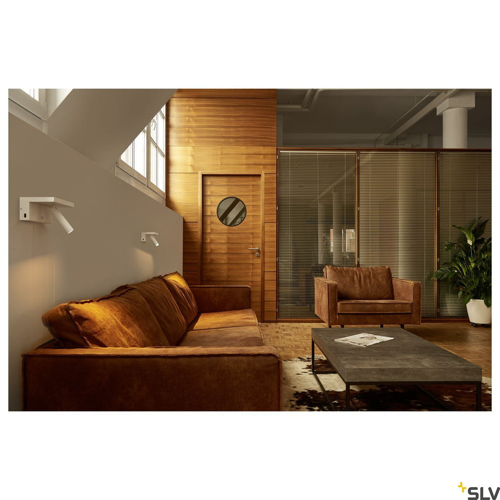 SLV KARPO Bedside, LED Indoor surface-mounted wall light, white, 3000K 1002140