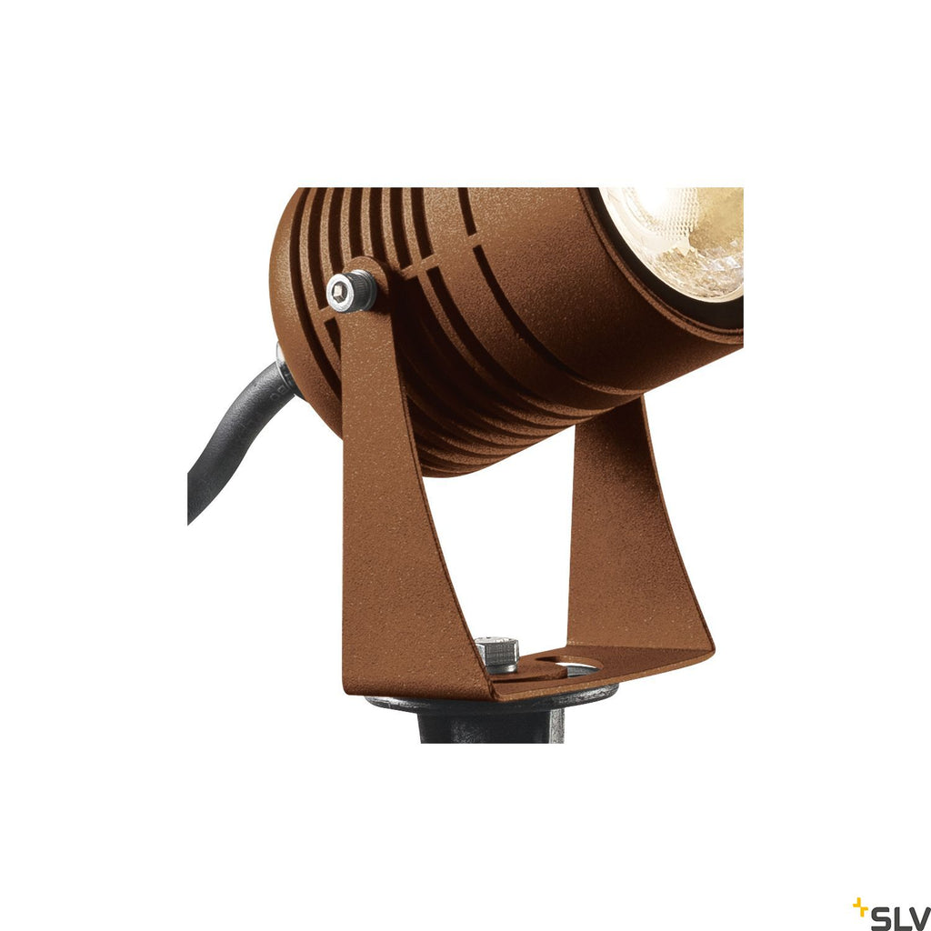SLV LED SPIKE, LED outdoor ground spike luminaire, rust coloured, IP55, 3000K, 40° 1002203