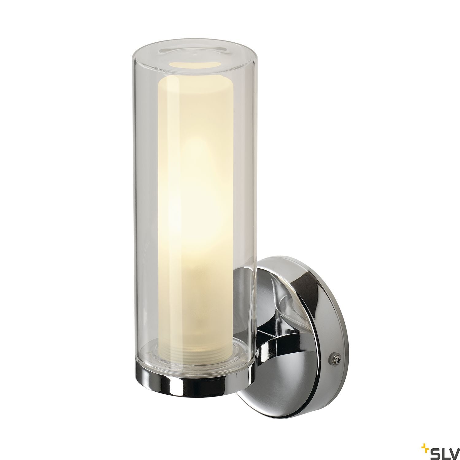 SLV WL 105 wall light, chrome, double glass, 1xE14 1002228