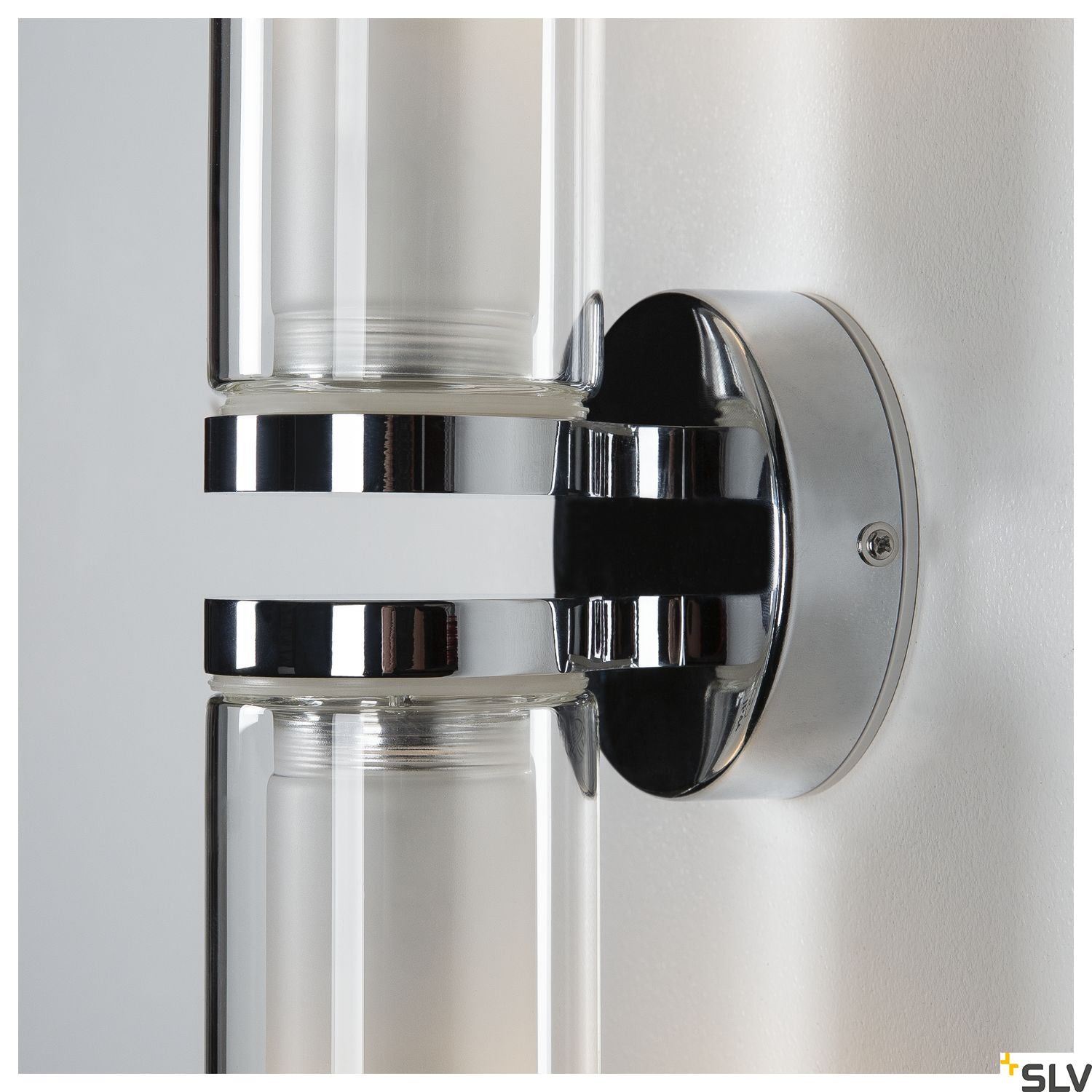 SLV WL 106 wall light, double glass, chrome, 2xE14 1002229
