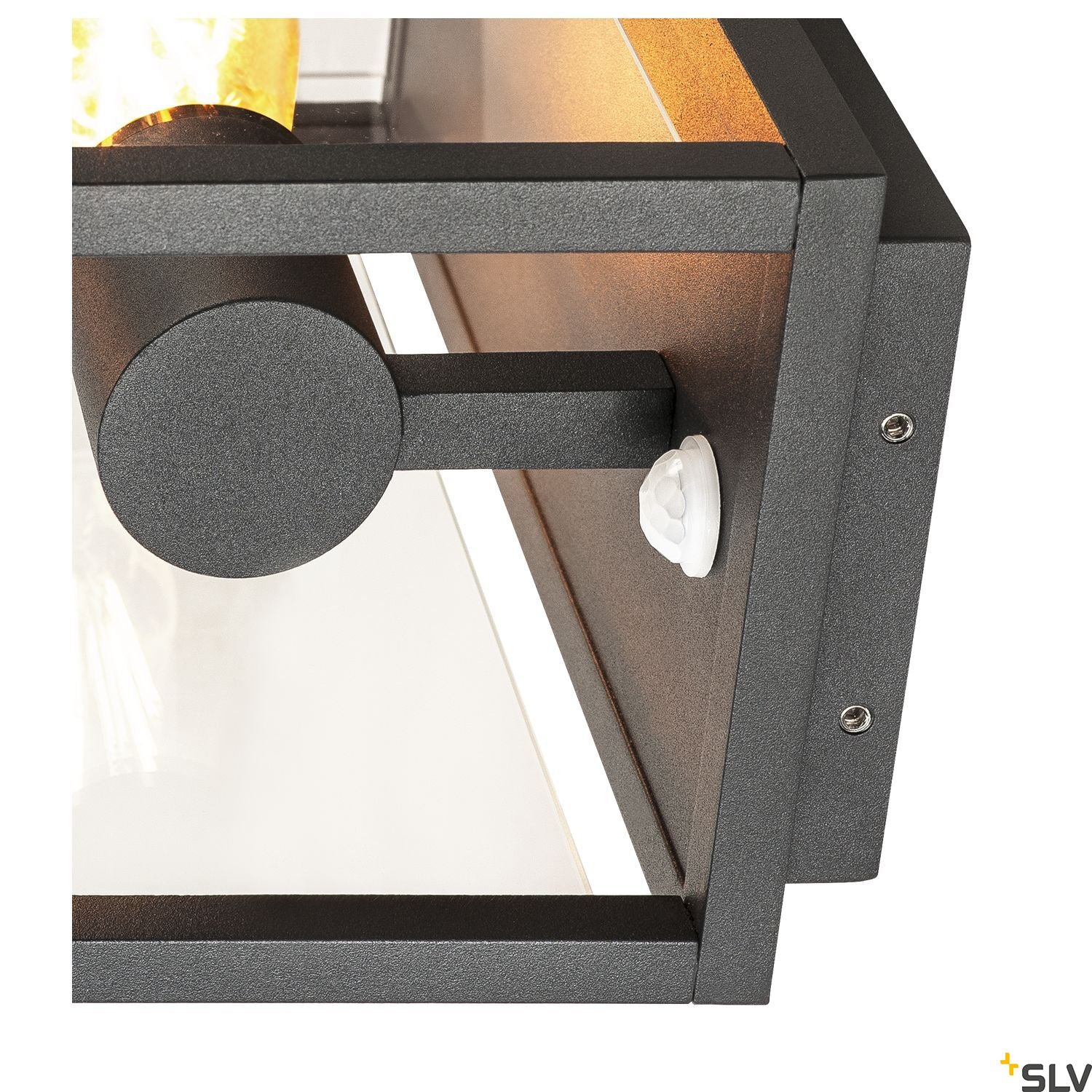 SLV QUADRULO SENSOR WL E27 outdoor surface-mounted wall light, anthracite, including sensor 1002402