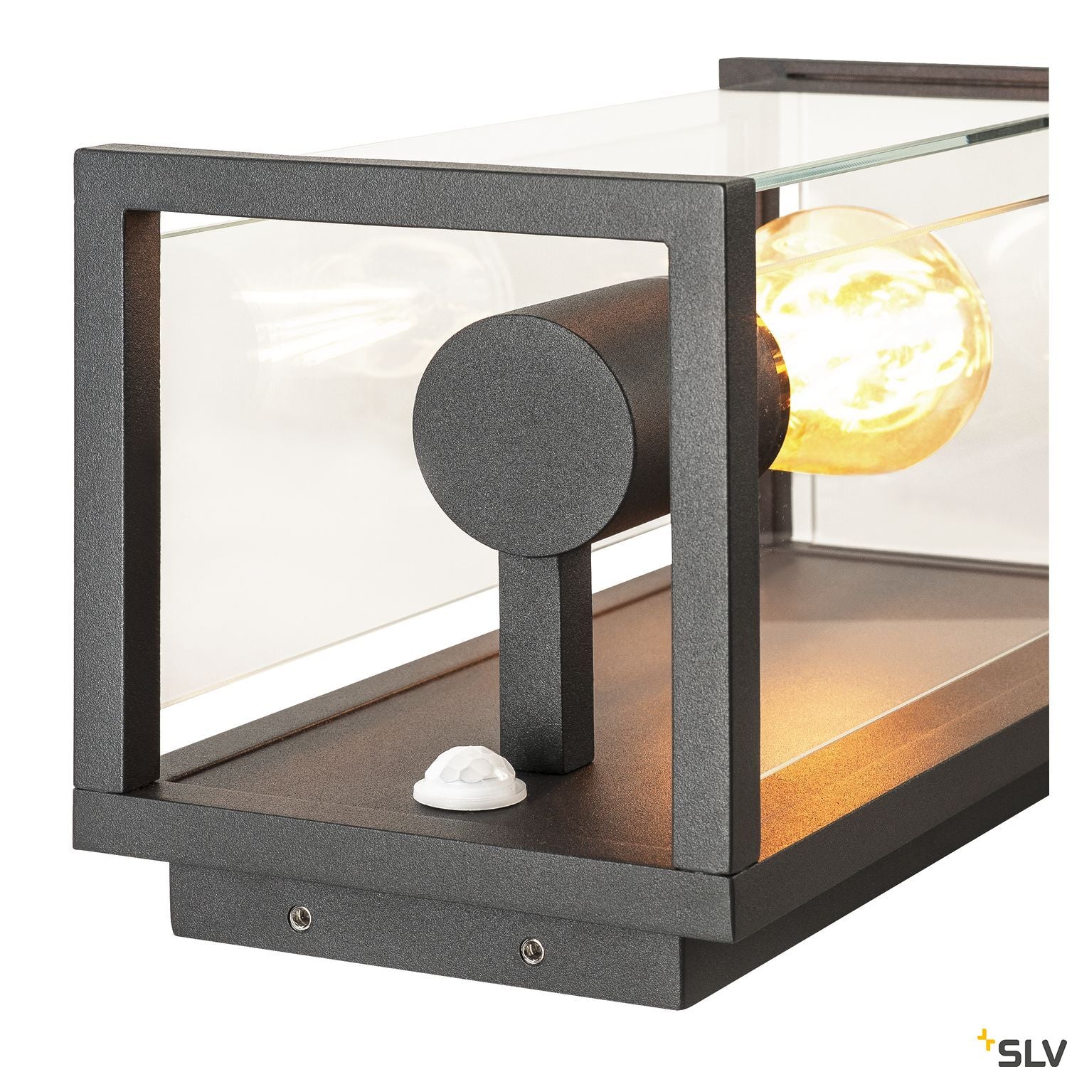SLV QUADRULO SENSOR WL E27 outdoor surface-mounted wall light, anthracite, including sensor 1002402