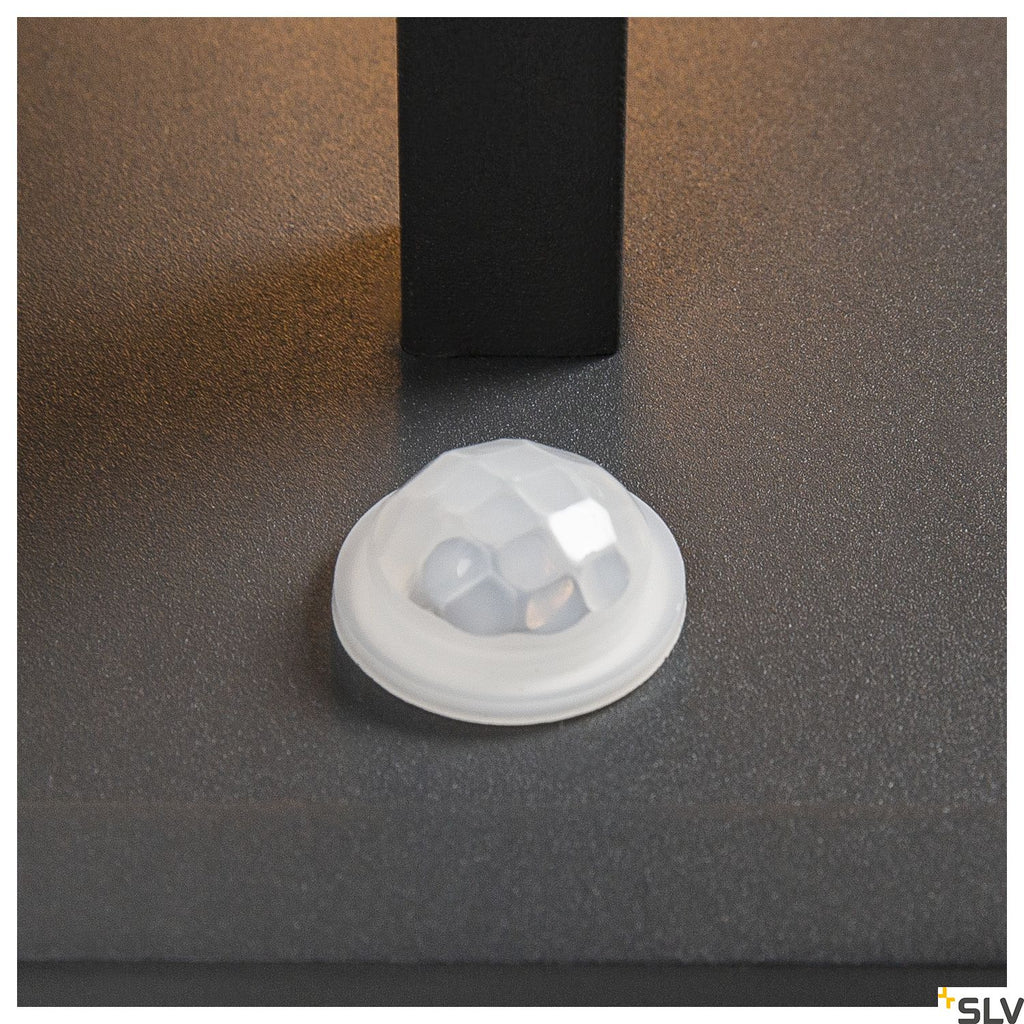 SLV QUADRULO SENSOR WL E27 outdoor surface-mounted wall light, anthracite, including sensor 1002402