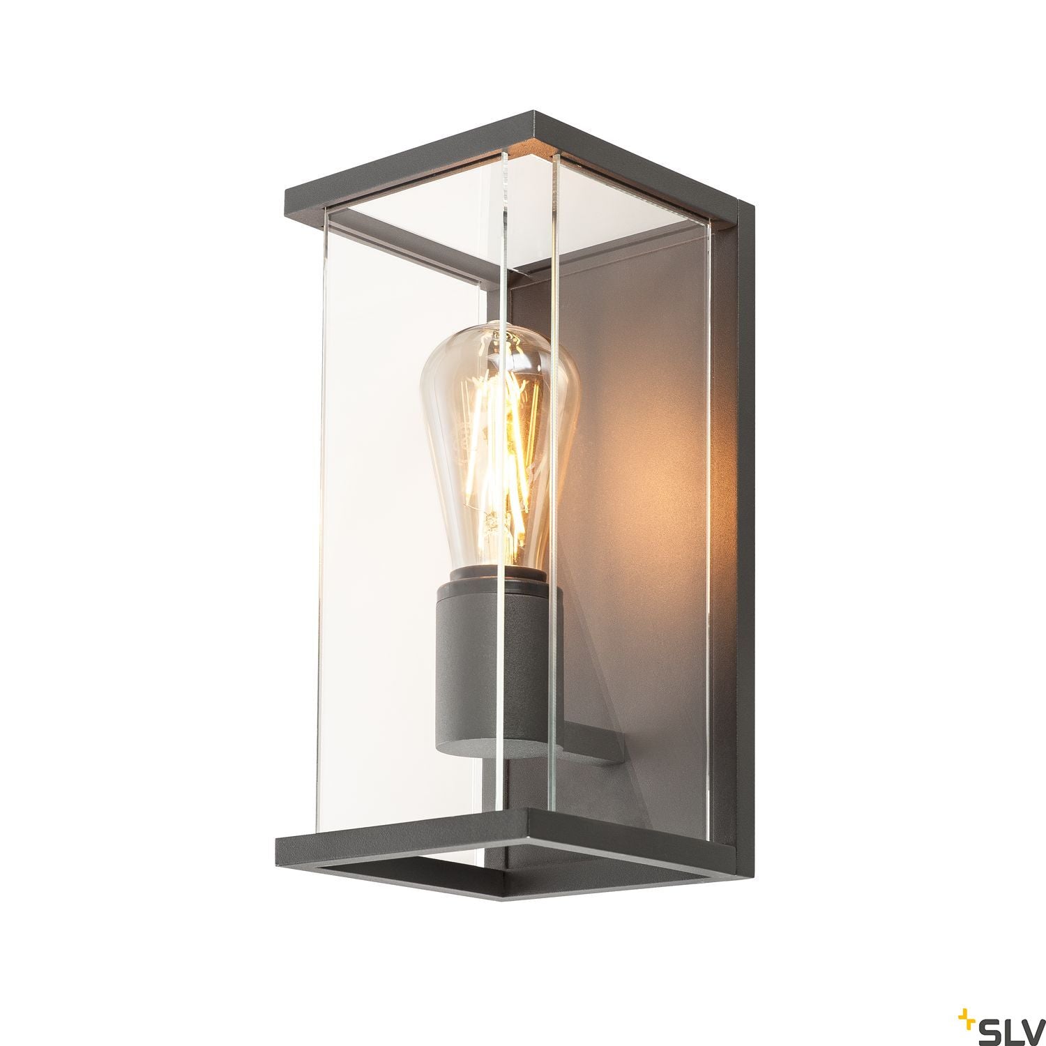 SLV QUADRULO WL E27 outdoor surface-mounted wall light, anthracite 1002403
