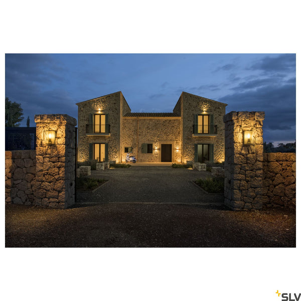 SLV QUADRULO WL E27 outdoor surface-mounted wall light, anthracite 1002403