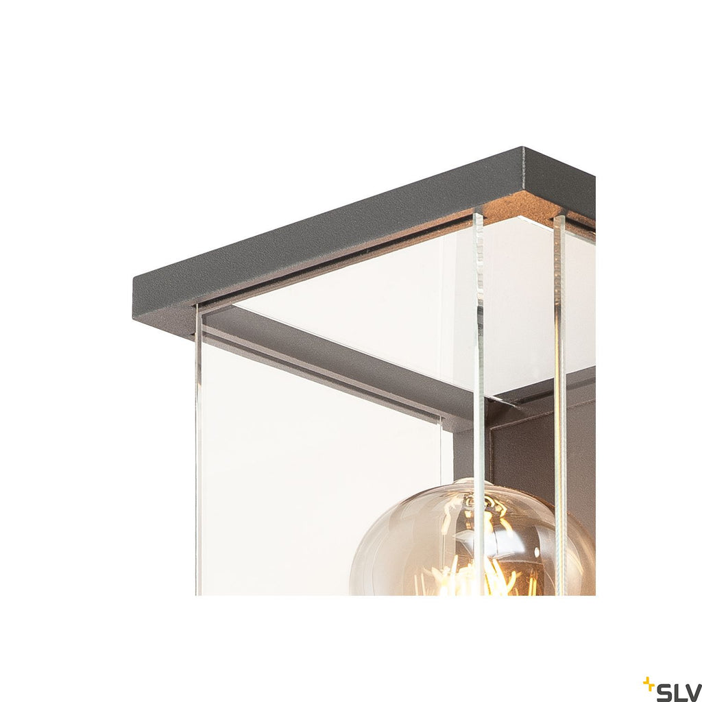 SLV QUADRULO WL E27 outdoor surface-mounted wall light, anthracite 1002403