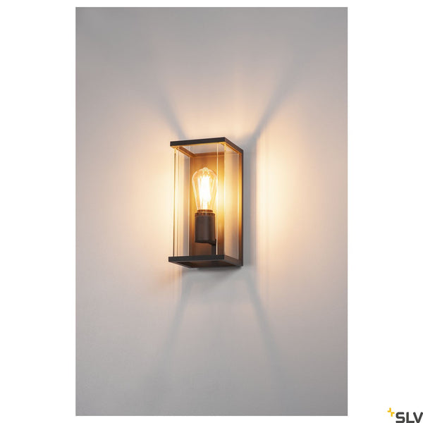 SLV QUADRULO WL E27 outdoor surface-mounted wall light, anthracite 1002403