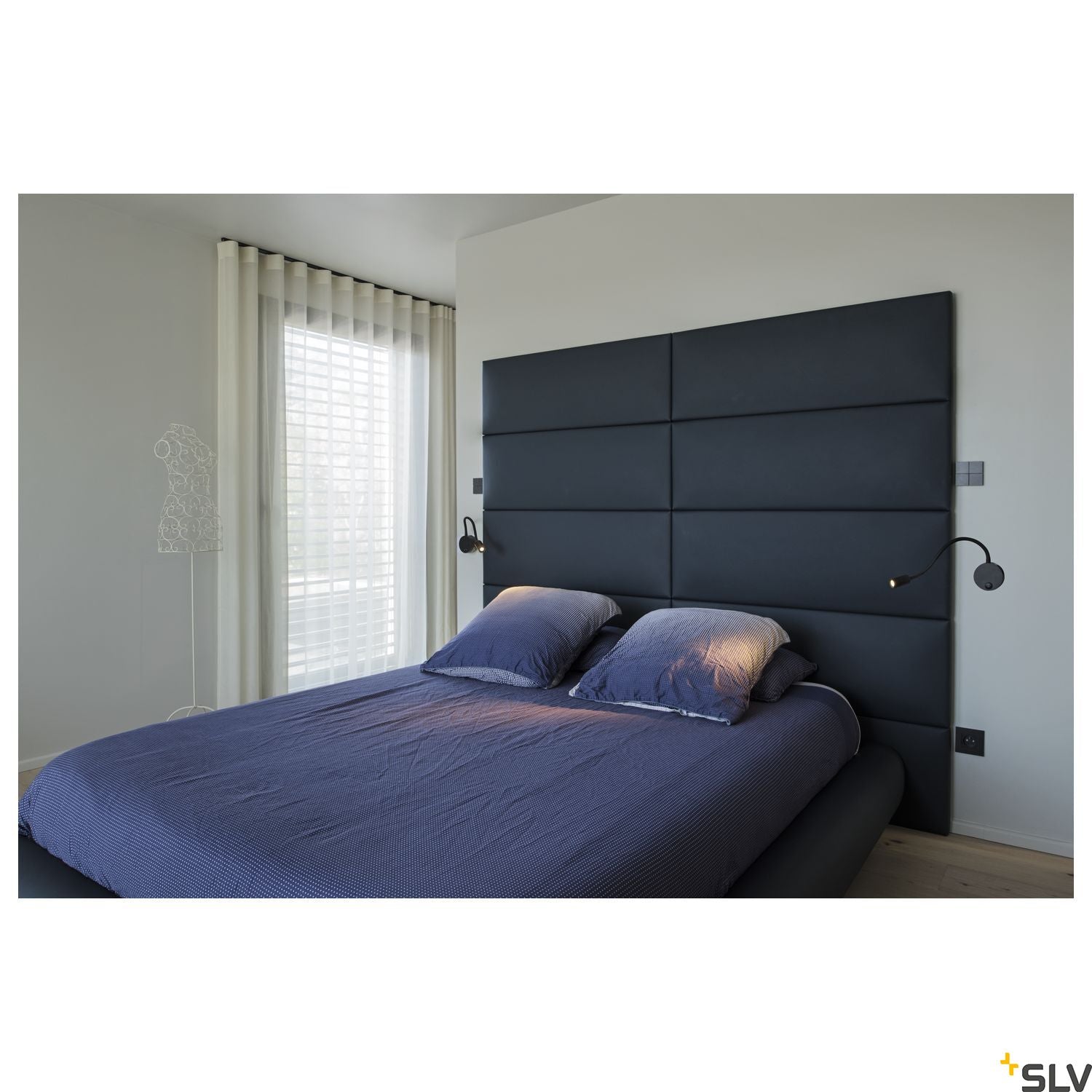 SLV DIO FLEX PLATE LED, LED Indoor surface-mounted wall light, black, 3000K 1002431