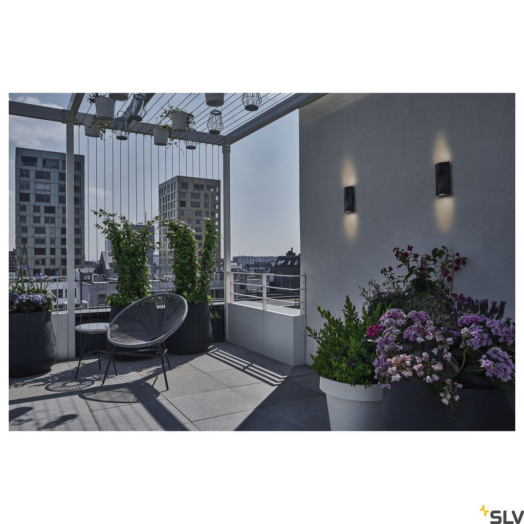SLV VILUA UP/DOWN WL Outdoor recessed wall light, anthracite, IP54 100° 1002505