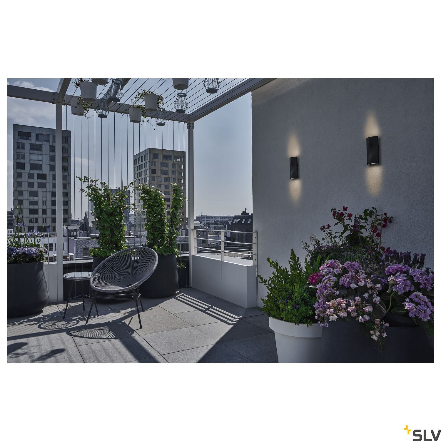 SLV VILUA UP/DOWN WL Outdoor recessed wall light, anthracite, IP54 100° 1002505