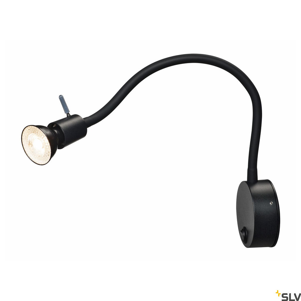 SLV DIO FLEX PLATE QPAR51 WL indoor surface-mounted wall light, black 1002608