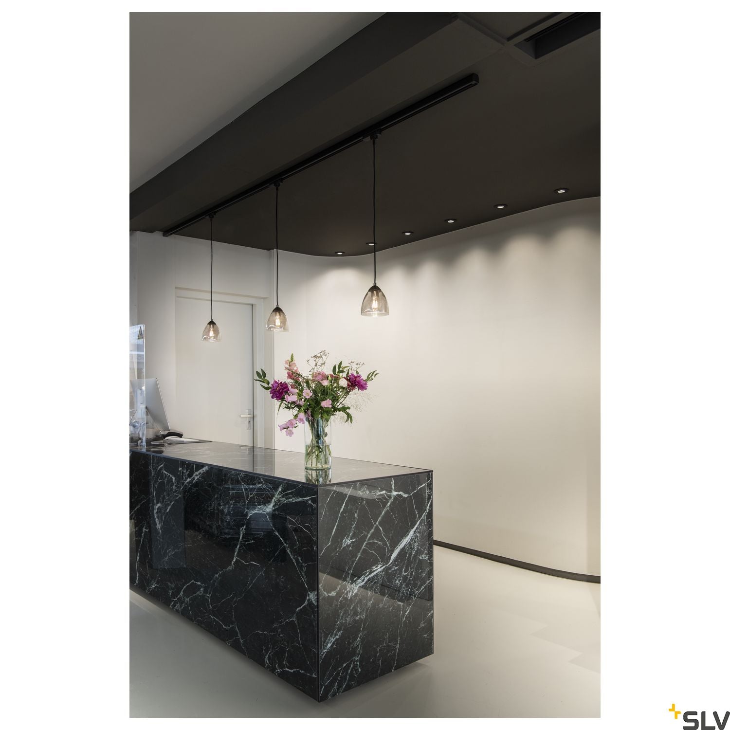 SLV PARA CONE GL GU10, black / transparent pendant light 1006159