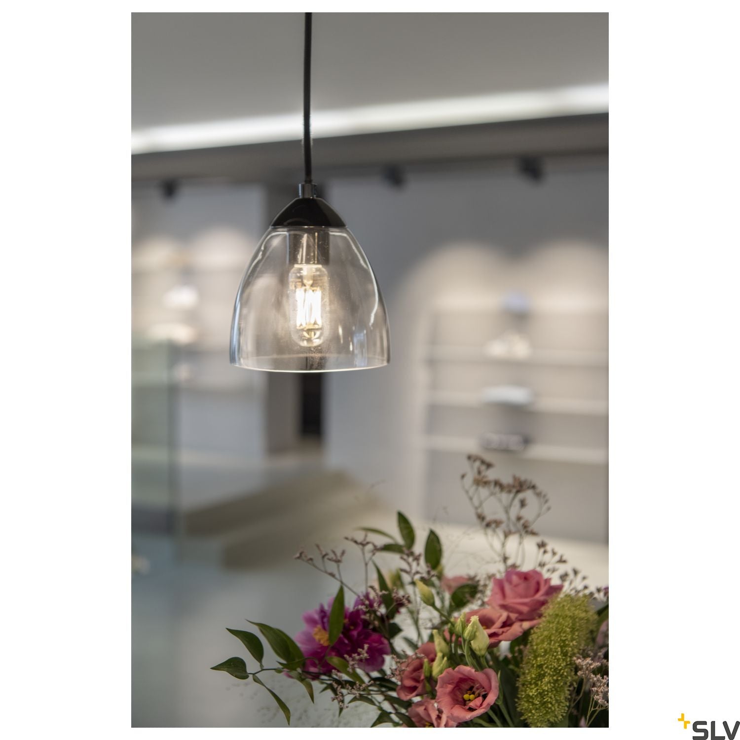 SLV PARA CONE GL GU10, black / transparent pendant light 1006159