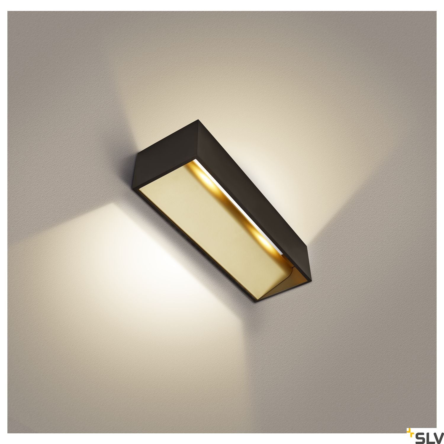 SLV LOGS IN L Triac Dimable LED Recessed Wall Light black/brass 3000K 1002842