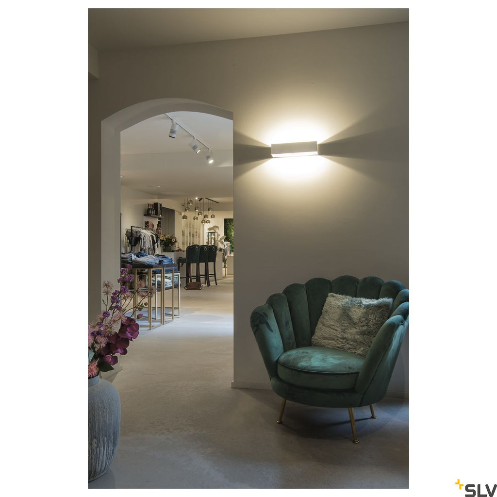 SLV LOGS IN L Triac Dimable LED Recessed Wall Light aluminium/brass 3000K 1002843