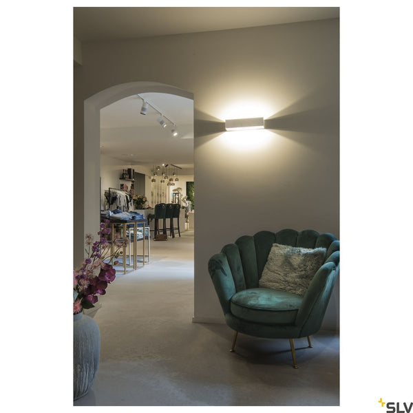 SLV LOGS IN L Triac Dimable LED Recessed Wall Light aluminium/brass 3000K 1002843