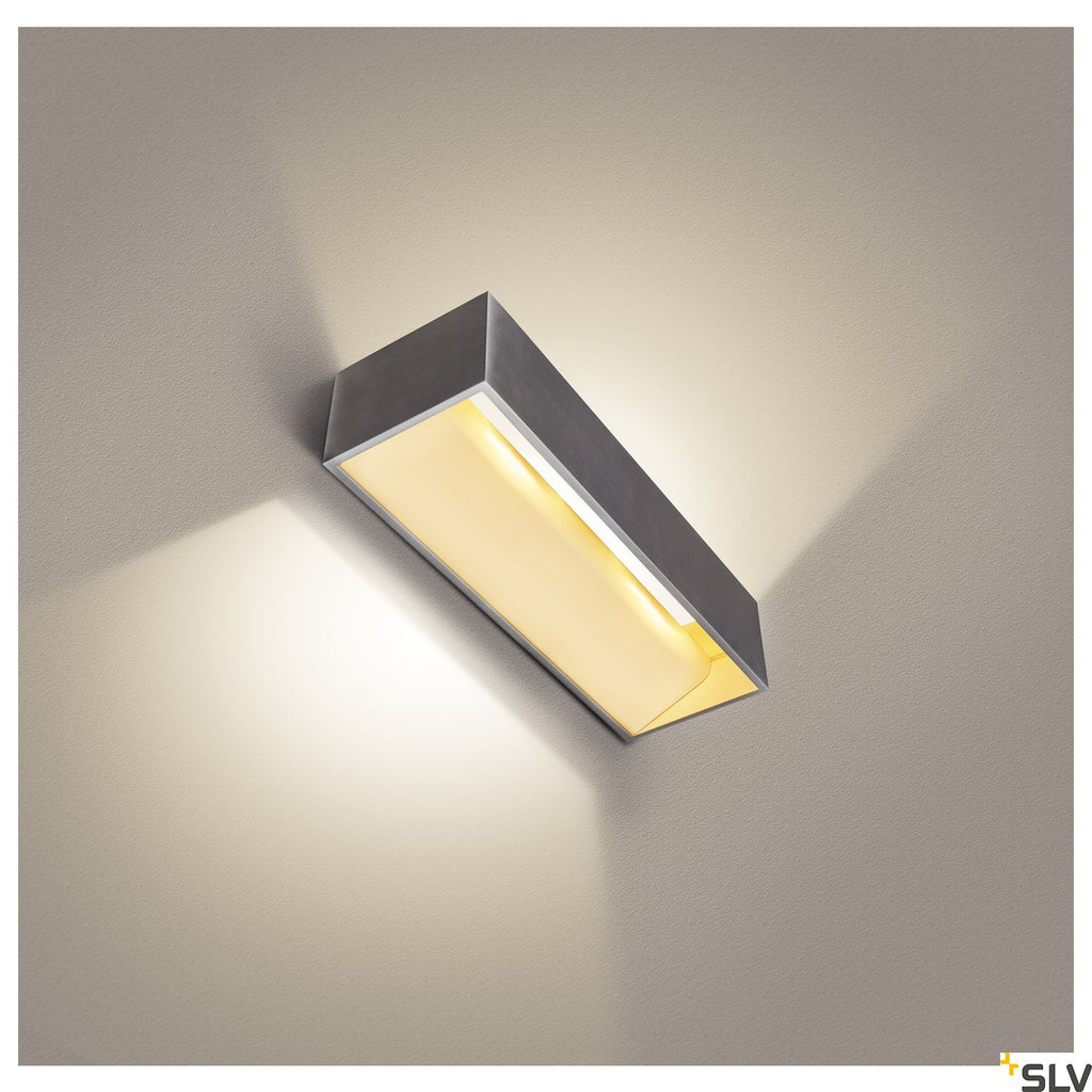 SLV LOGS IN L Triac Dimable LED Recessed Wall Light aluminium/brass 3000K 1002843