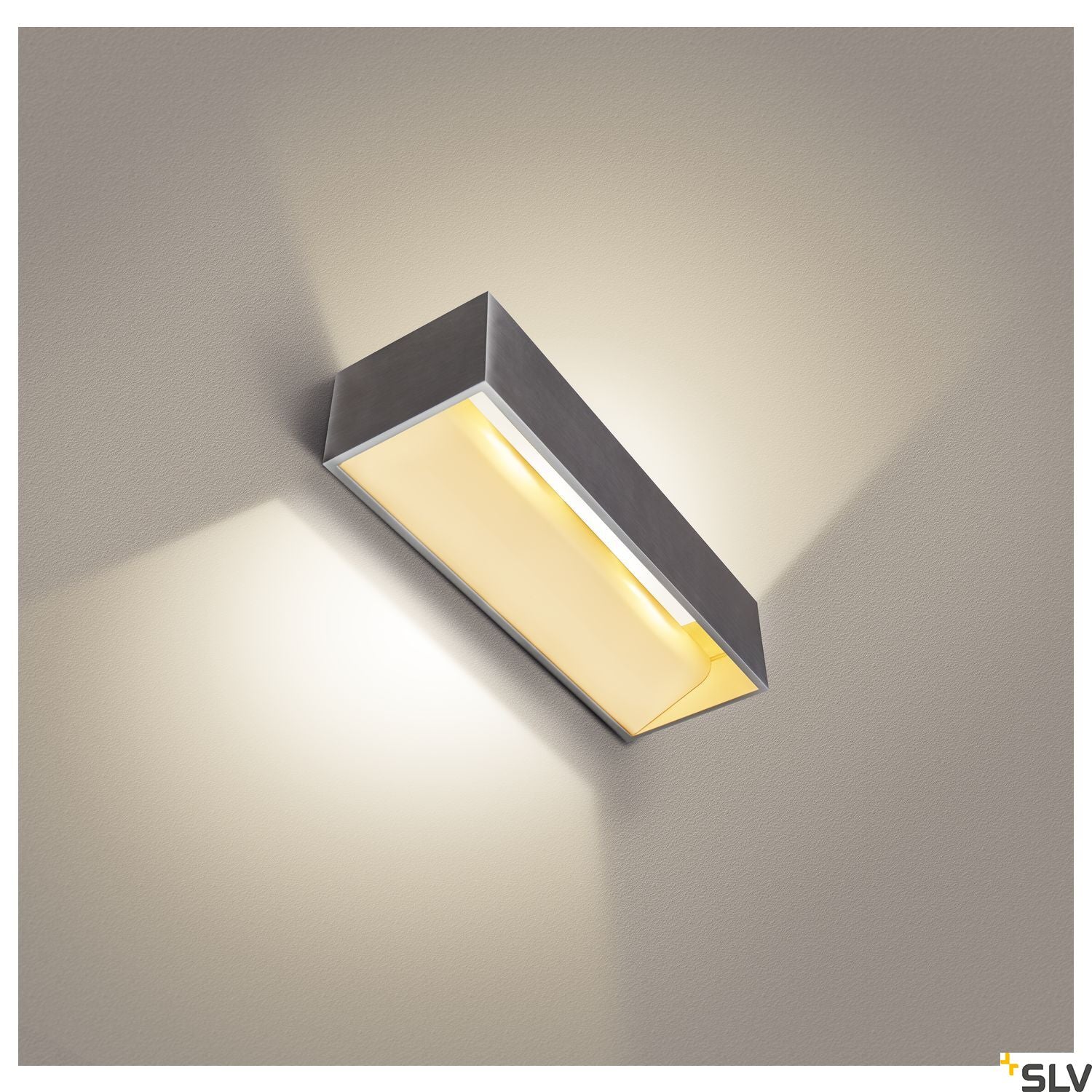 SLV LOGS IN L Triac Dimable LED Recessed Wall Light aluminium/brass 3000K 1002843