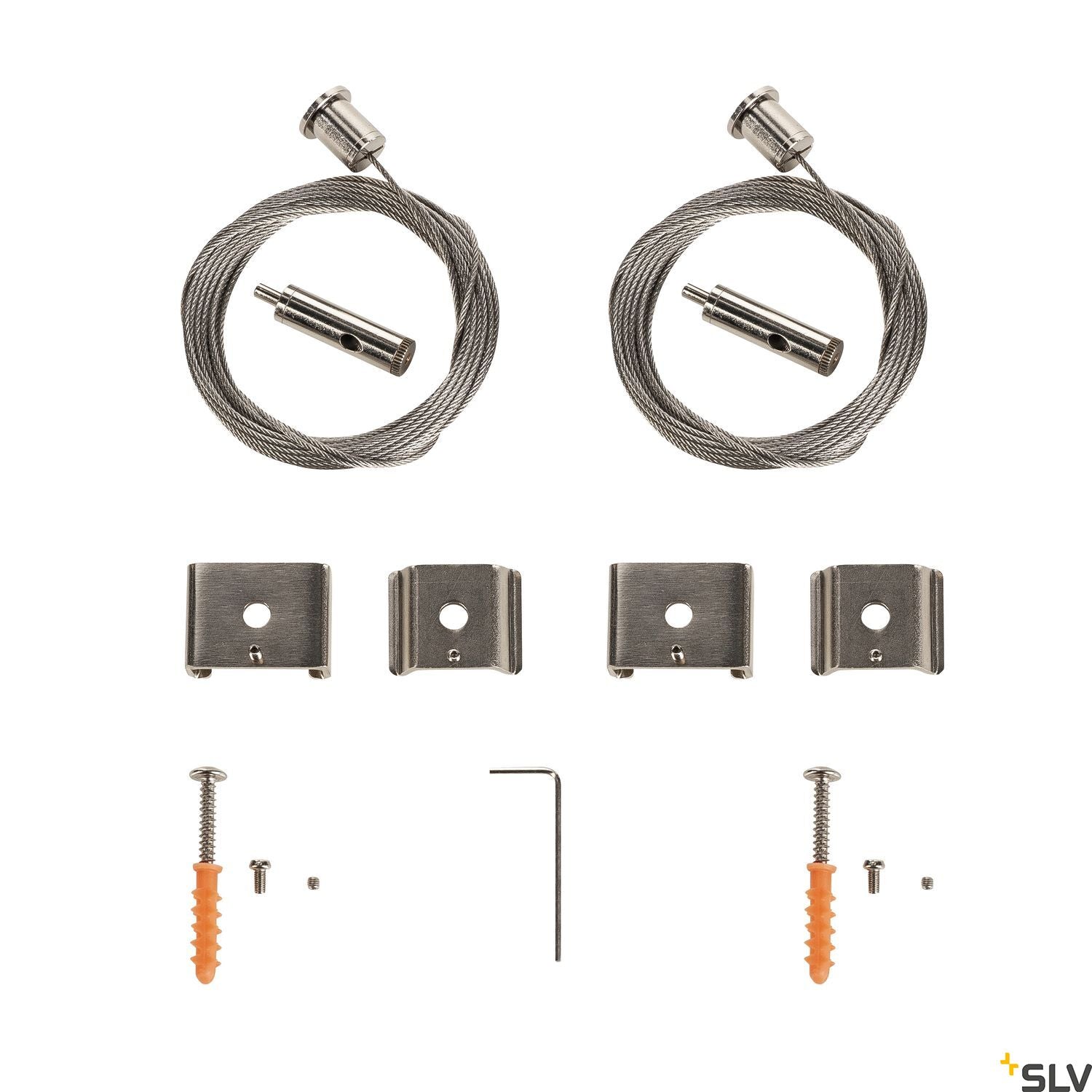 SLV Steel wire suspension for EUTRAC® S-TRACK and 1 phase tracks 5m set of two 1002845
