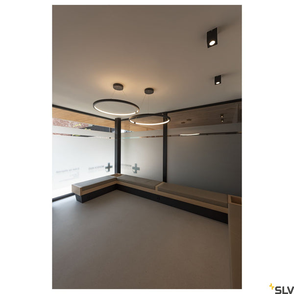 SLV TRILEDO SQUARE CL surface-mounted downlight, matt black, LED, 6W, 38°, 113940