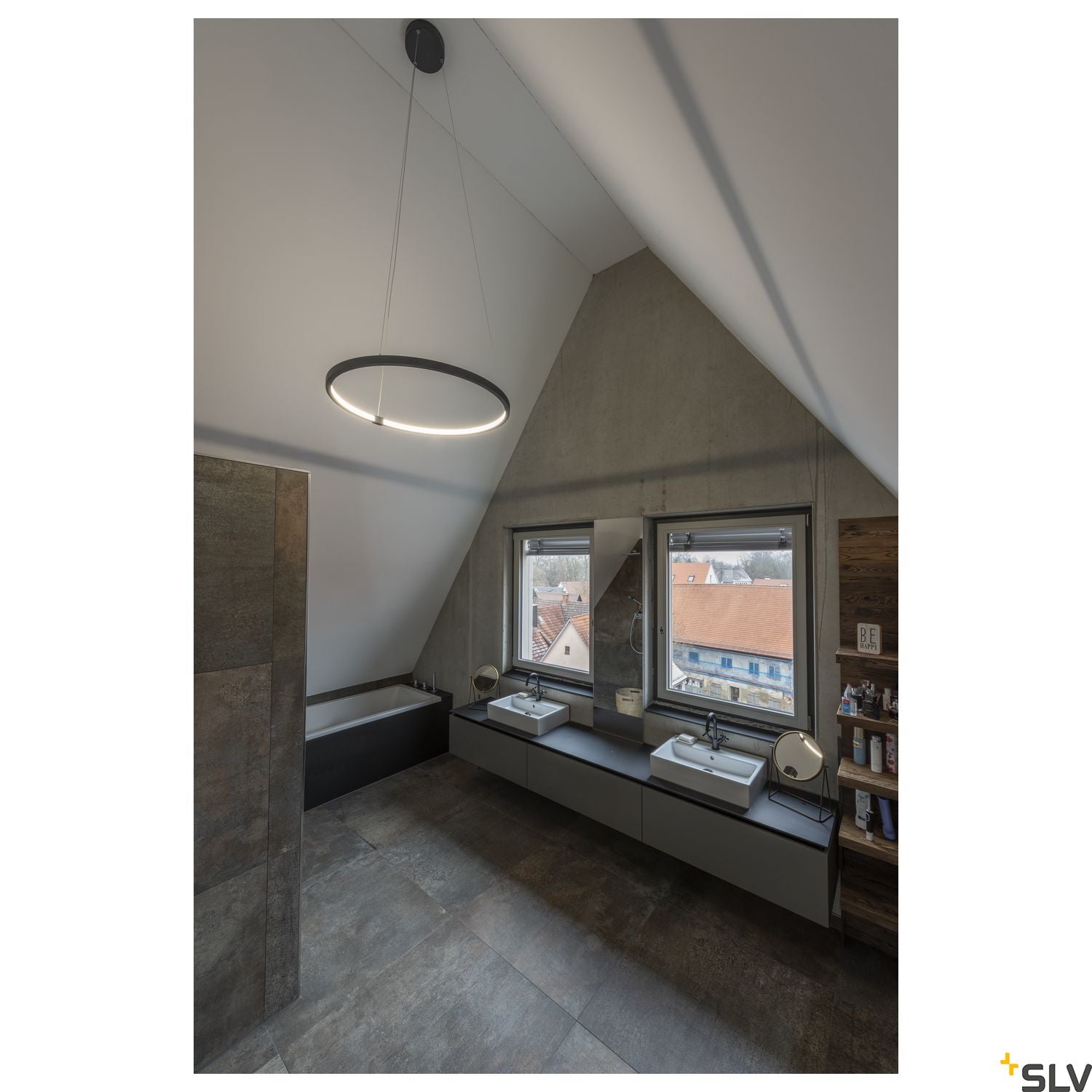 SLV PARSEC 80 DALI Dimmable Black LED Pendant Light 3000/4000K 1002911
