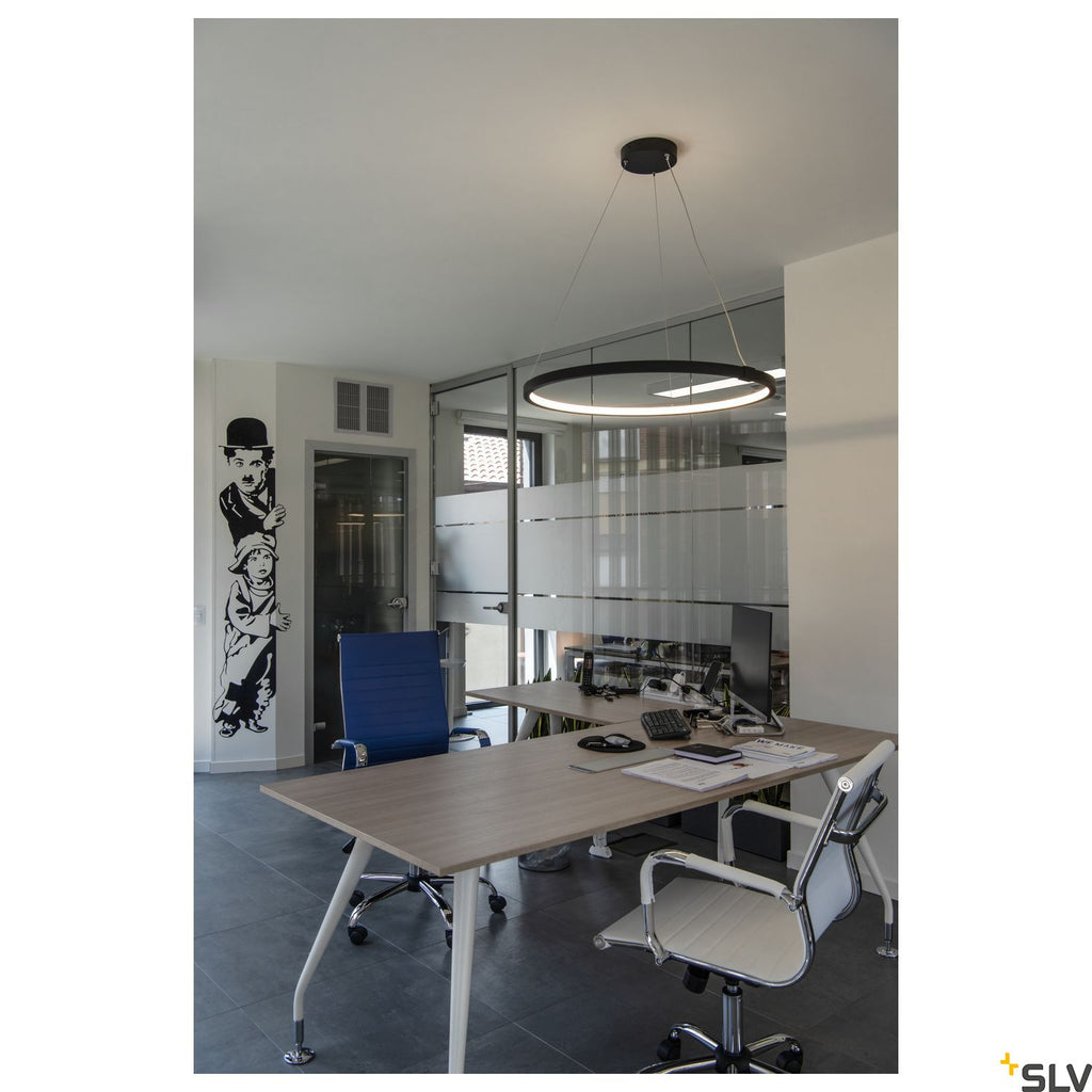 SLV PARSEC 80 DALI Dimmable Black LED Pendant Light 3000/4000K 1002911