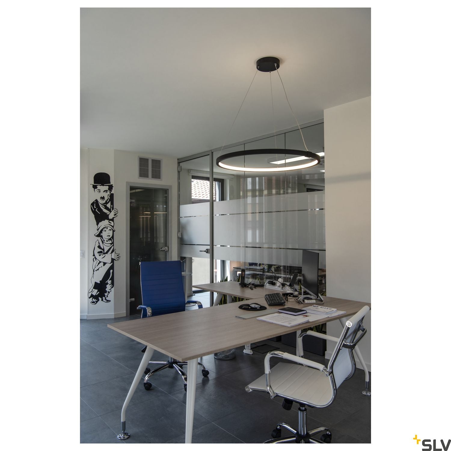 SLV PARSEC 80 DALI Dimmable Black LED Pendant Light 3000/4000K 1002911
